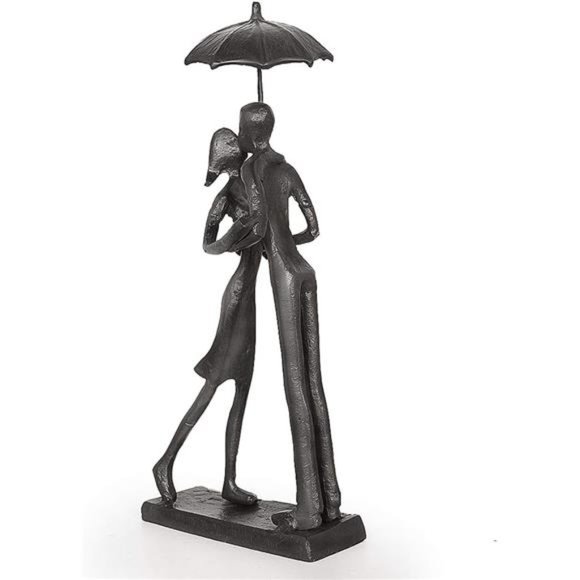 Affectionate Couple Art Iron Sculpture, Passionate Love Statue Romantic Metal - Picture 6 of 6